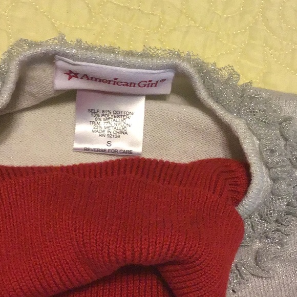 Christmas red Dress and tights and sweater - Picture 5 of 6